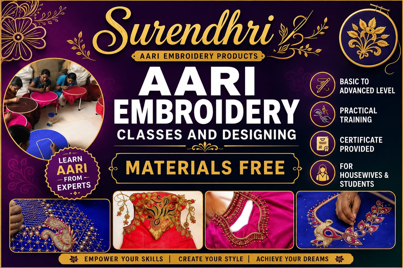Surendhri Sri Aari Embroidery Design &amp; Class